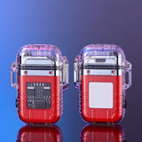 Transparent Shell Double Arc Lighter - Waterproof and Windproof Outdoor Multi-purpose Lighter