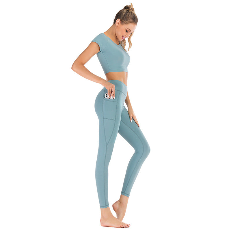 Pocket yoga clothes suit women - Minihomy