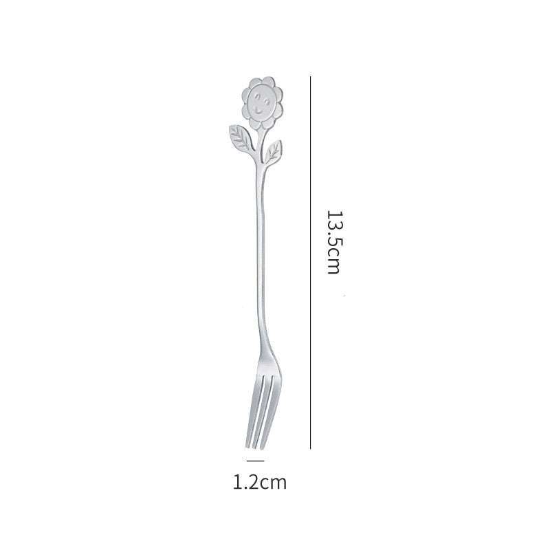 Japanese Style Stainless Steel Cartoon Sunflower Spoon - Minihomy