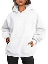 Women's Oversized Fleece Hoodie Sweatshirt with Pocket - Long Sleeve Pullover