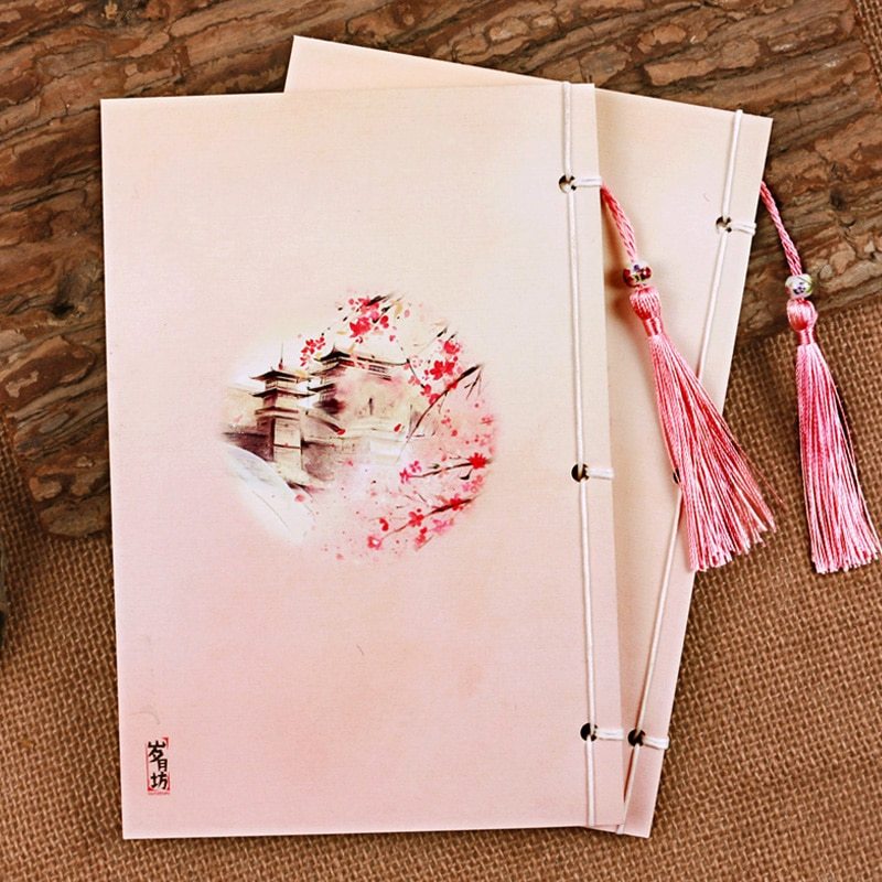 Watercolor Retro Chinese Line-Bound Book: Art Journal, Notebook, Sketchbook