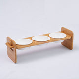 Bamboo Double Bowl Frame: Single or Double Serving Tray