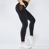 Mesh stitching yoga pants