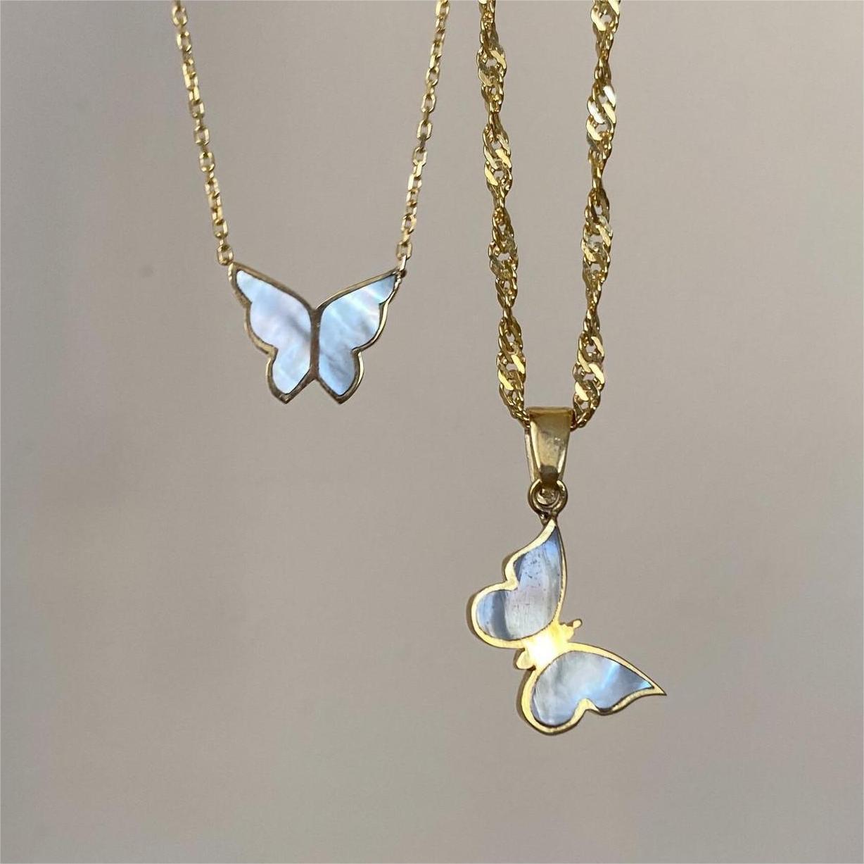 Electroplated 18K Gold Butterfly Necklace Women Clavicle Chain: Elegance Meets Nature - Minihomy