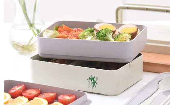 Eco-friendly bamboo 3-layer lunch box microwave safe bento - Minihomy