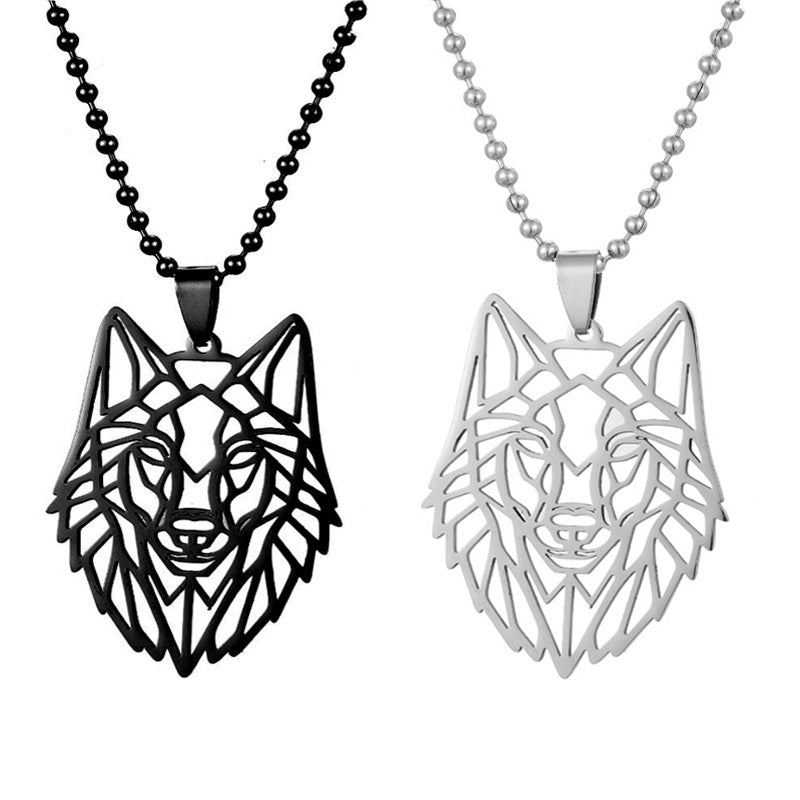 Stainless Steel Wolf Head Pendant Necklace - Animal Jewelry