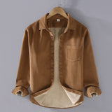 Men's Square Collar Cotton Corduroy Padded Shirt