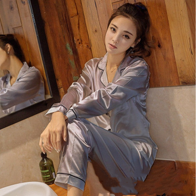 Autumn Shirt Ice Silk Home Wear