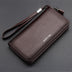 Men's long zipper leather handbag men wallet - Minihomy