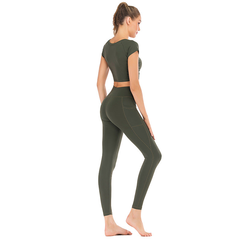 Pocket yoga clothes suit women - Minihomy