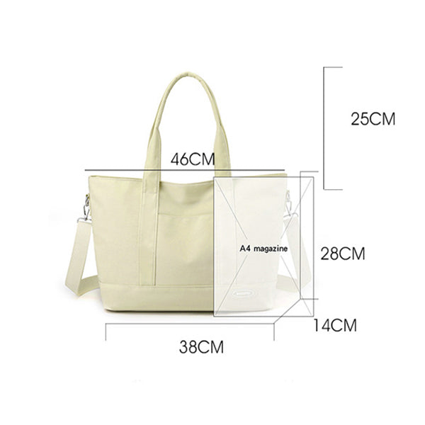 Large Capacity Tote Bag - New Shoulder Bag with Casual Korean Style and Solid Color Design - Minihomy