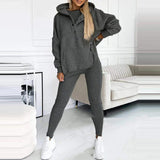 3pcs Women's Sports Suit: Hooded Sweatshirt, Vest, and Slim Trousers