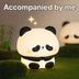 Panda LED Night Light Cute Silicone Night Light USB Rechargeable Touch Night Lamp Bedroom Timing Lamp Decoration Children's Gift Home Decor - Minihomy