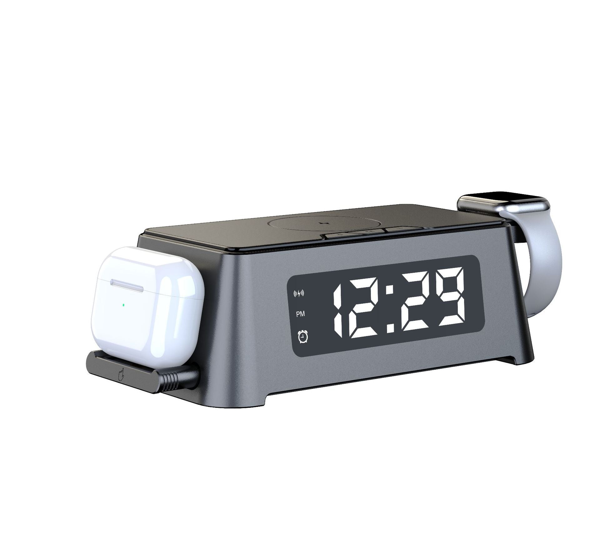 Mobile Phone Compact Wireless Charger With Alarm Clock - Minihomy