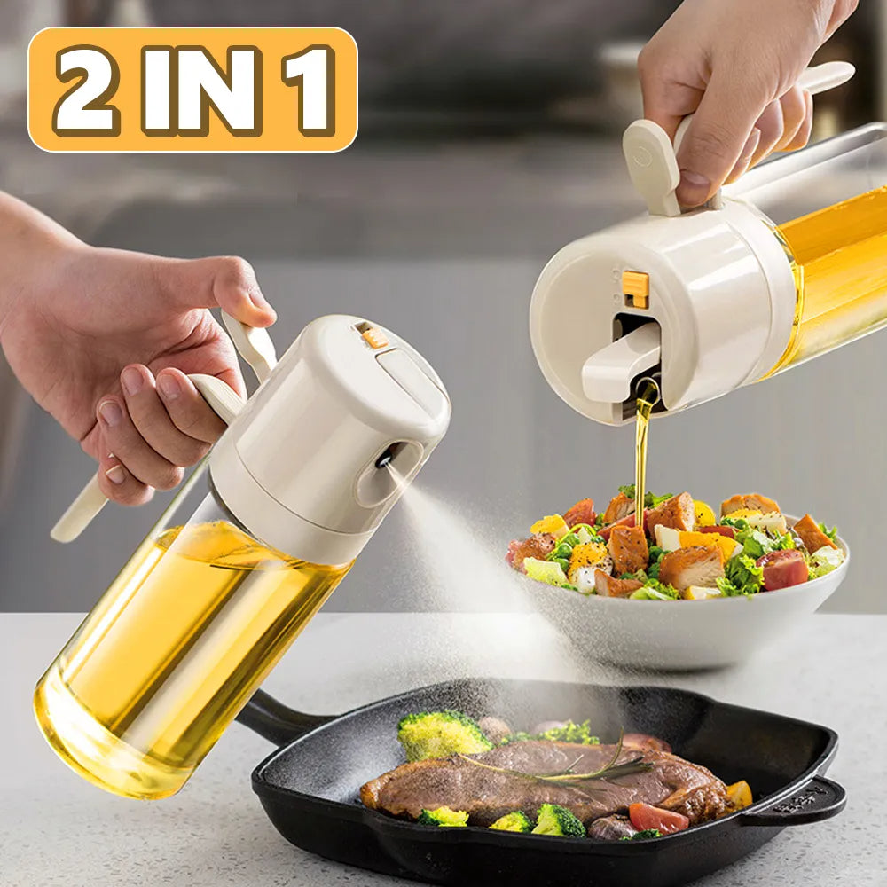 2 In 1 Oil Sprayer Bottle BBQ Cooking Oil Dispenser - Minihomy