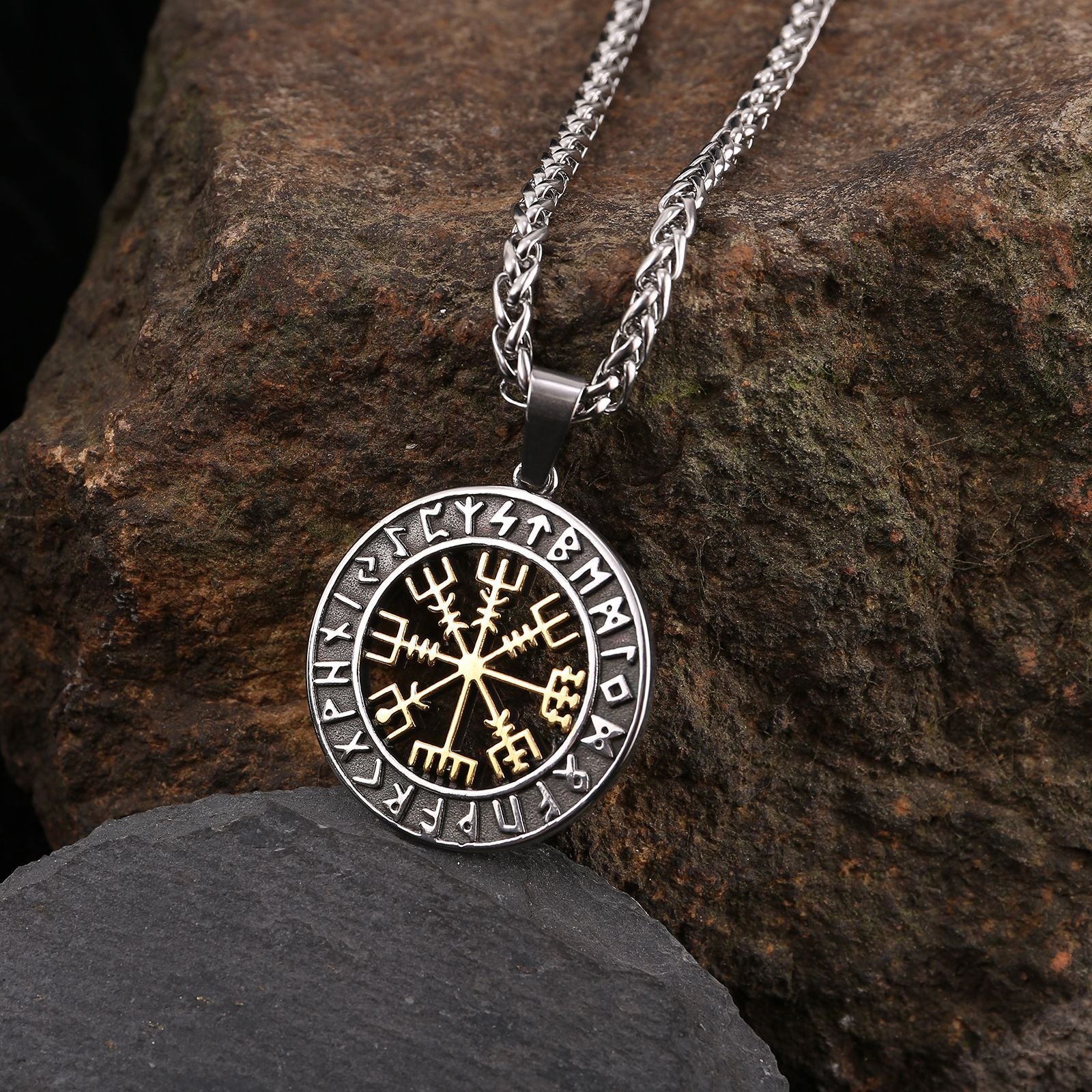 Lun Rune Pendant Necklace Men - Minihomy