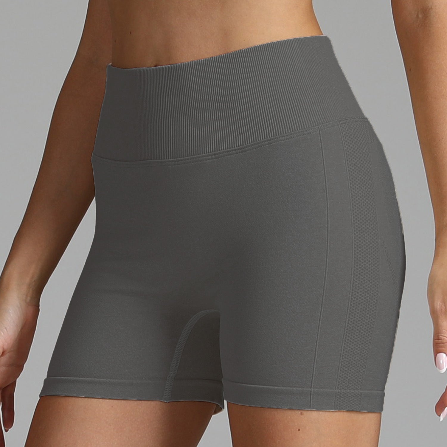 High Waist Yoga Shorts for Women - Seamless, Solid Color, Hip-Lifting Fitness Pants