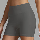 High Waist Yoga Shorts for Women - Seamless, Solid Color, Hip-Lifting Fitness Pants