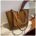 Casual Large Capacity Tote Bags for Women - Solid Color Shopping Shoulder Bag - Minihomy