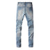 High Street Worn Out Wash Paint Splashing Perforated Jeans - Minihomy