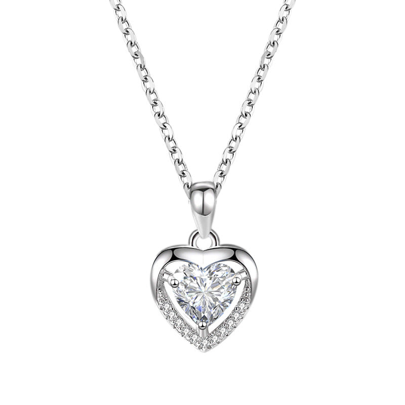 925 Heart-shaped Rhinestones Personalized Necklace For Women: A Symbol of Elegance and Romance - Minihomy