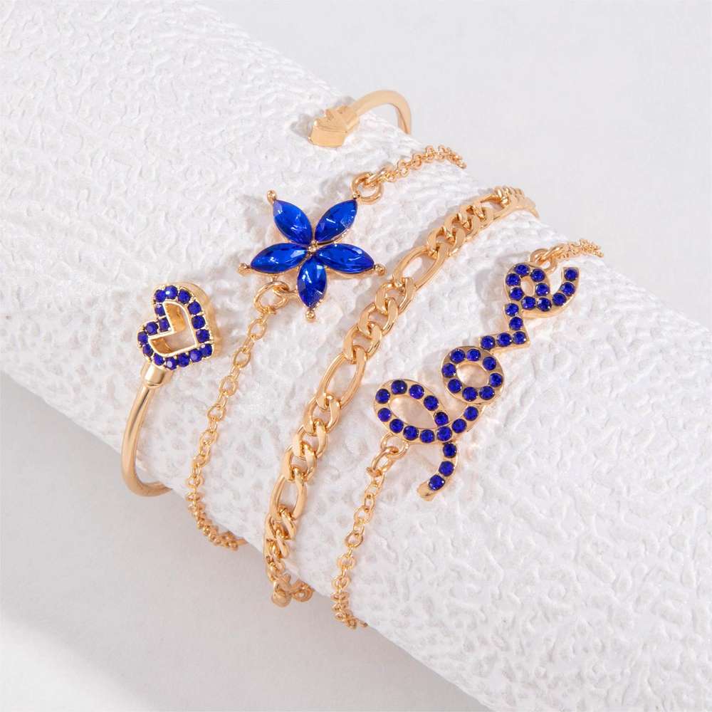 Blue Flower Love Butterfly Bracelet Set: Stylish and Elegant - Minihomy