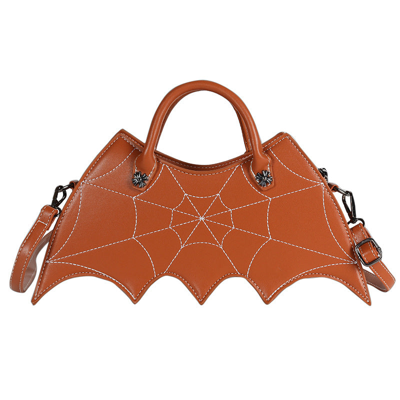 Halloween Spider Web Shape Shoulder Bags Personality Batgirl Messenger Crossbody Bag