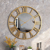 Round Wrought Iron Mirror Clock Wrought Iron Wall Clock