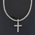 Cross 4.0mm Diamond Studded Single Row Necklace - Minihomy