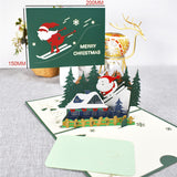 3D Merry Christmas Cards Christmas Tree Winter Gift Pop-Up Cards Christmas Decoration Stickers - Minihomy