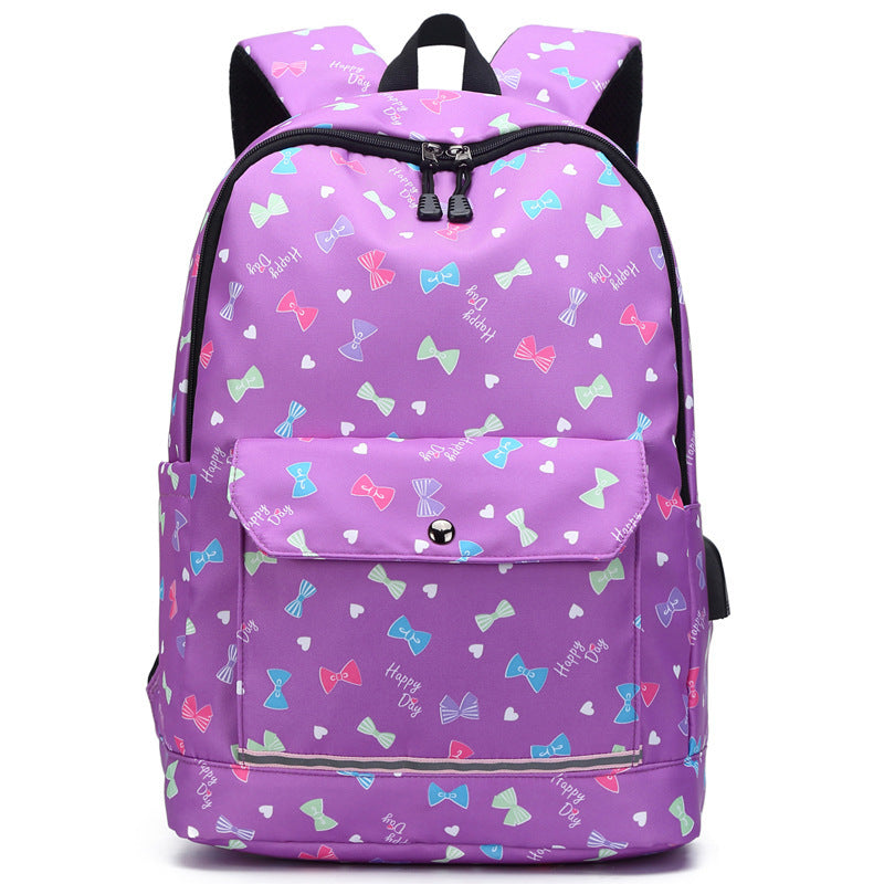 Rechargeable Laptop Backpack for Women - Stylish & Functional School Bag