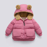 Childrens Autumn And Winter Short Thick Hooded Warm Jacket