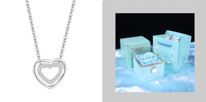 S925 Sterling Silver Heart To Heart Pendant Necklace