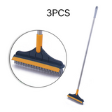 Floor Gap Cleaning Bristles Brush V-broom with Rubber Wiper
