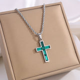 Fashion Jewelry European And American Ing Style Diamond Cross Necklace Unique No Color Fading