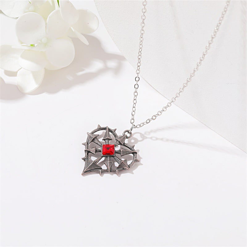 Personality Gothic Ruby Heart Necklace - Minihomy