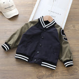 Boys Handsome Baseball Uniform Coat Stand Collar Jacket