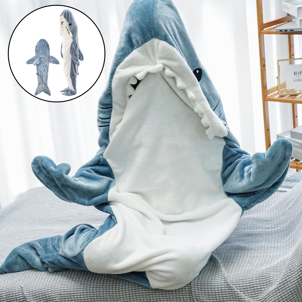 Cartoon Shark Sleeping Bag Pajamas Office Nap Shark Blanket  For Children Adult