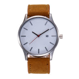 Men watch Fashion Business Large Dial Watch For Men's Matte Belt Simple Quartz Wrist Watch Men clock