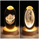 LED Night Light Galaxy Crystal Ball Table Lamp - 3D Planet Moon Lamp for Bedroom Home Decor