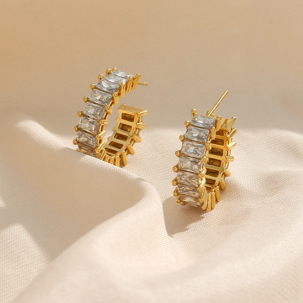 Popular Inlaid Zirconium Earrings: Elevate Your Style with Light Luxury