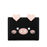 Short three-fold wallet women cartoon cute lady wallet