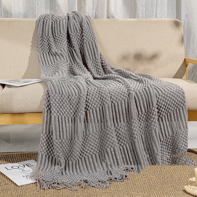 Pure Color Air Conditioning Cover Blanket Sofa Blanket