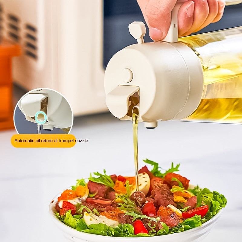 2-in-1 Glass Oil & Vinegar Sprayer Dispenser - 470ML for Cooking, BBQ, Air Fryer - Minihomy