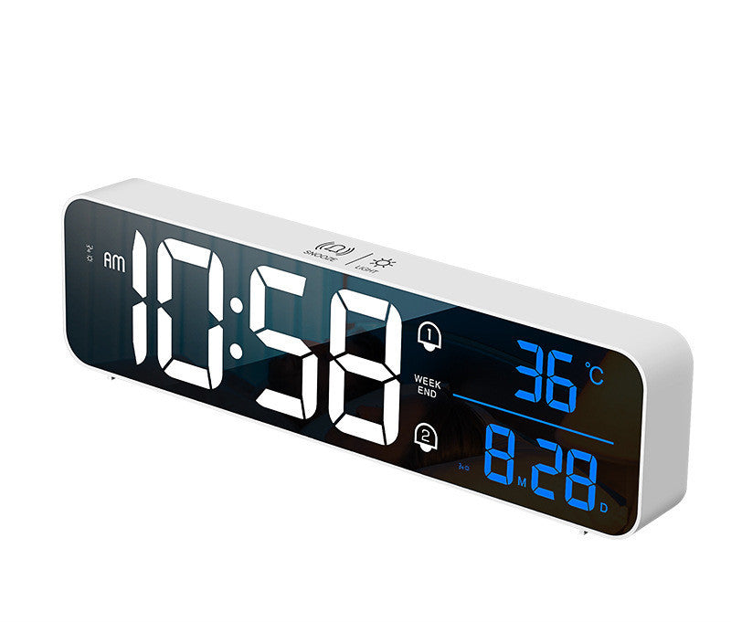 LED Wall Clock Electronic Digital Music Alarm Clock Office Smart Square Clock - Minihomy