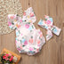 Floral Ruffled Set Infant Casual Trend Cute Little Floral Triangle Dress Two Piece Suit - Minihomy