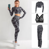 Long Sleeve Bra And Trousers Sports Suit - Minihomy