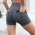 High Waist Hip Lifting Shorts With Pockets Quick Dry Yoga Fitness Sports Pants - Minihomy