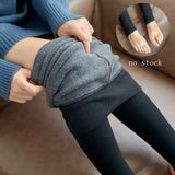 High Waist Striped Leggings - Winter Warm, Thick, High Stretch Imitation-Cashmere Skinny Pants