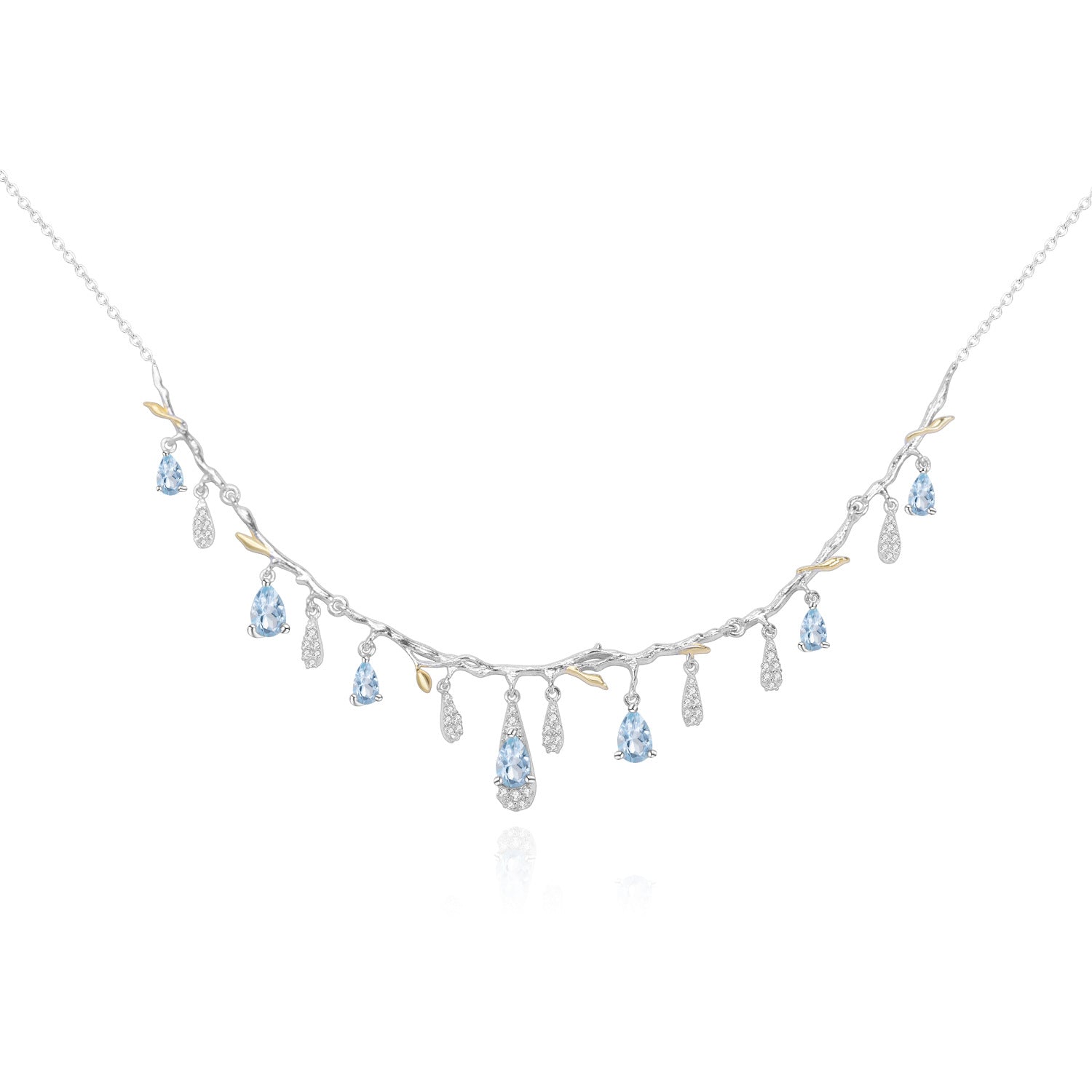 S925 Silver Natural Topaz Necklace: Sparkle with Elegance